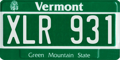 VT license plate XLR931