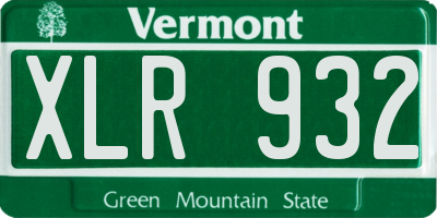 VT license plate XLR932