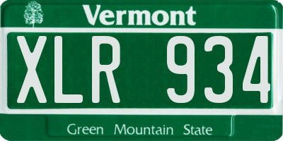 VT license plate XLR934