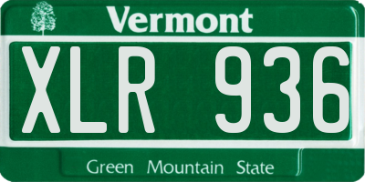 VT license plate XLR936