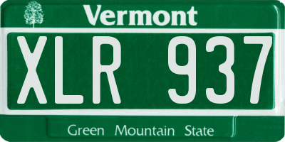 VT license plate XLR937