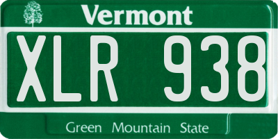 VT license plate XLR938