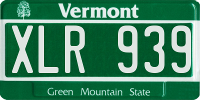 VT license plate XLR939