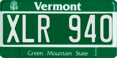 VT license plate XLR940