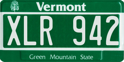 VT license plate XLR942