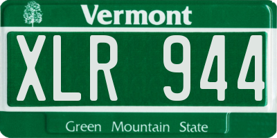 VT license plate XLR944
