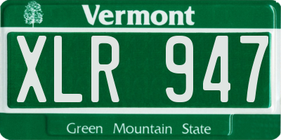 VT license plate XLR947