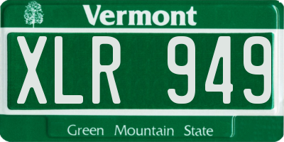 VT license plate XLR949