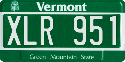 VT license plate XLR951