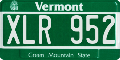 VT license plate XLR952