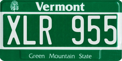VT license plate XLR955