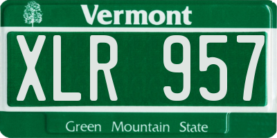 VT license plate XLR957