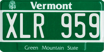 VT license plate XLR959