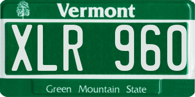 VT license plate XLR960