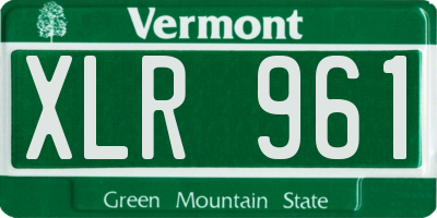 VT license plate XLR961