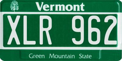 VT license plate XLR962