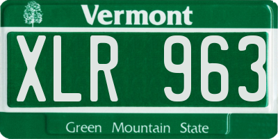 VT license plate XLR963