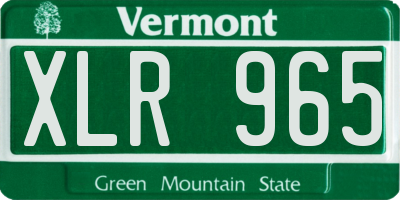 VT license plate XLR965