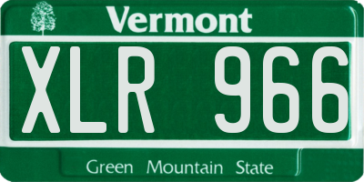 VT license plate XLR966