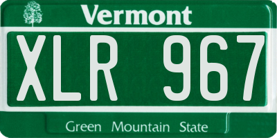 VT license plate XLR967