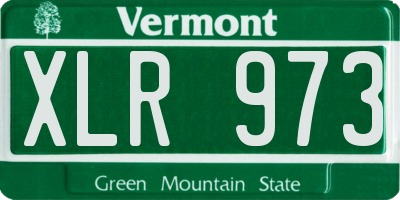 VT license plate XLR973