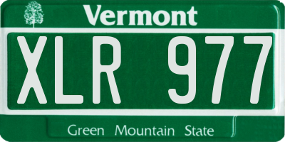 VT license plate XLR977