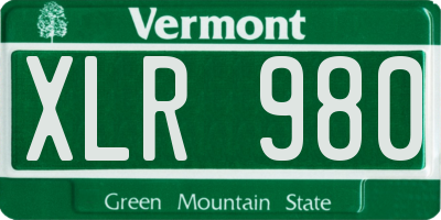 VT license plate XLR980