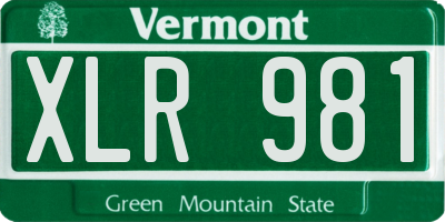VT license plate XLR981