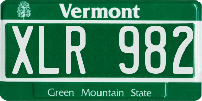 VT license plate XLR982