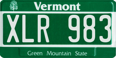 VT license plate XLR983