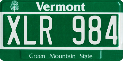 VT license plate XLR984