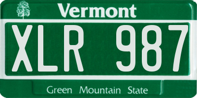 VT license plate XLR987