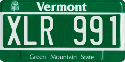 VT license plate XLR991