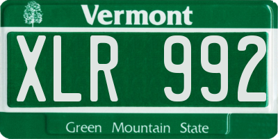VT license plate XLR992