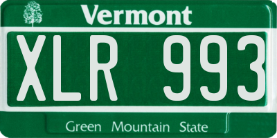 VT license plate XLR993