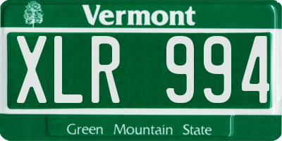 VT license plate XLR994