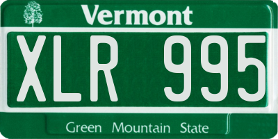 VT license plate XLR995