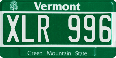 VT license plate XLR996