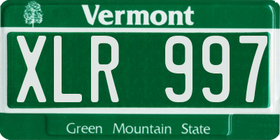 VT license plate XLR997