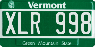 VT license plate XLR998