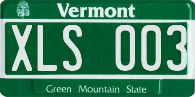 VT license plate XLS003