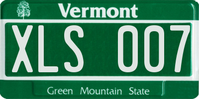 VT license plate XLS007