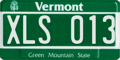 VT license plate XLS013