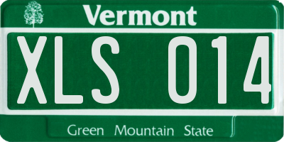 VT license plate XLS014