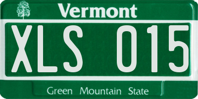 VT license plate XLS015