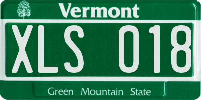 VT license plate XLS018
