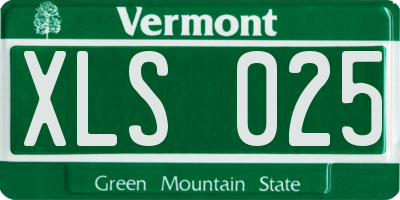 VT license plate XLS025