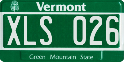 VT license plate XLS026