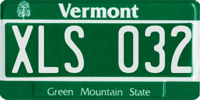 VT license plate XLS032