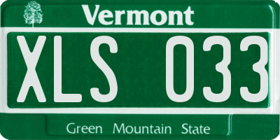 VT license plate XLS033